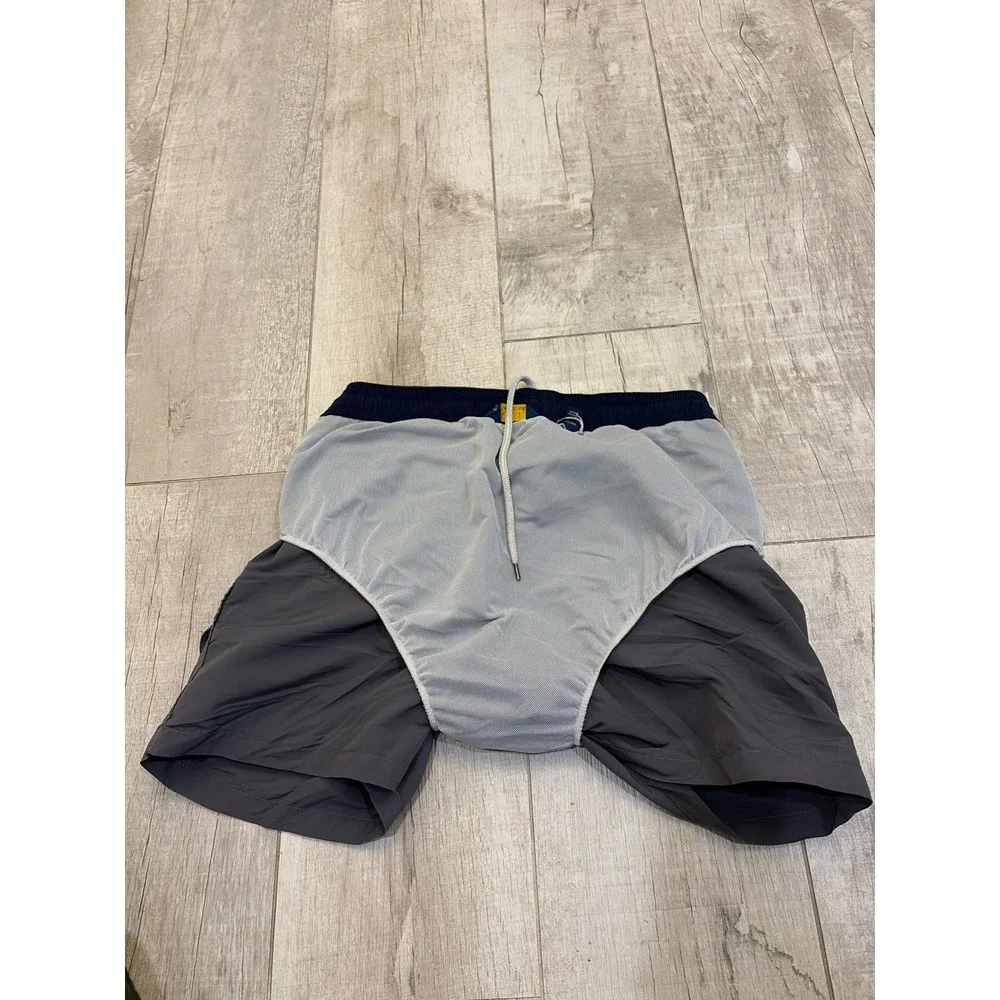 Polo Ralph Lauren Mens Swim Trunks Gray Mesh Lined Drawstring Shorts Size M